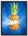 Ananas mit Wasser bespritzt Kunst Schattenfugenrahmen 80x60