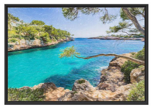 Mallorca Bay Cove Schattenfugenrahmen 100x70