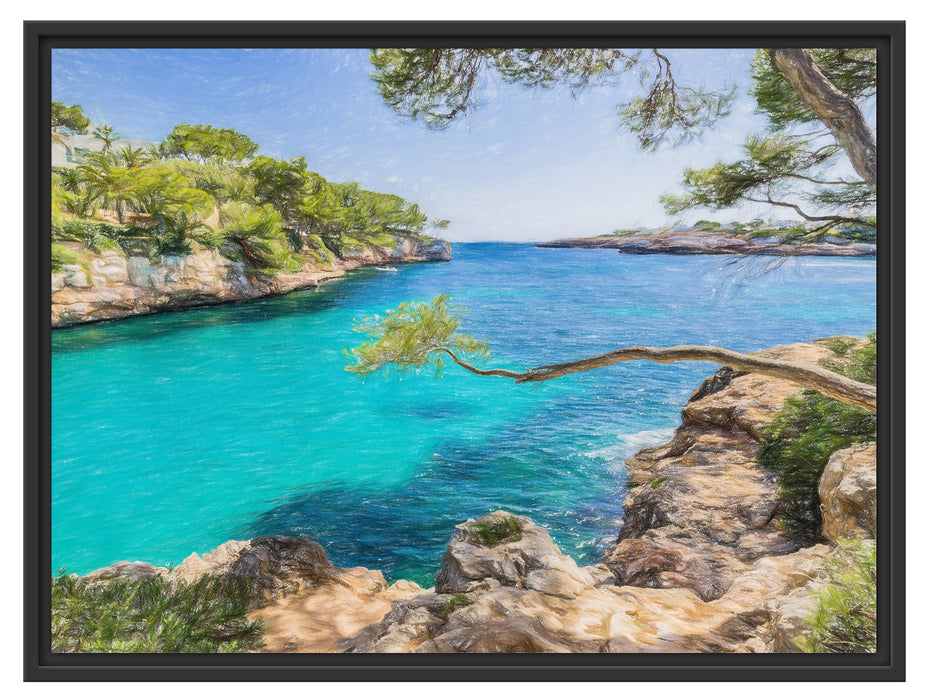 Mallorca Bay Cove Schattenfugenrahmen 80x60