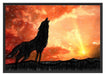 Wolf Heulen Schattenfugenrahmen 100x70