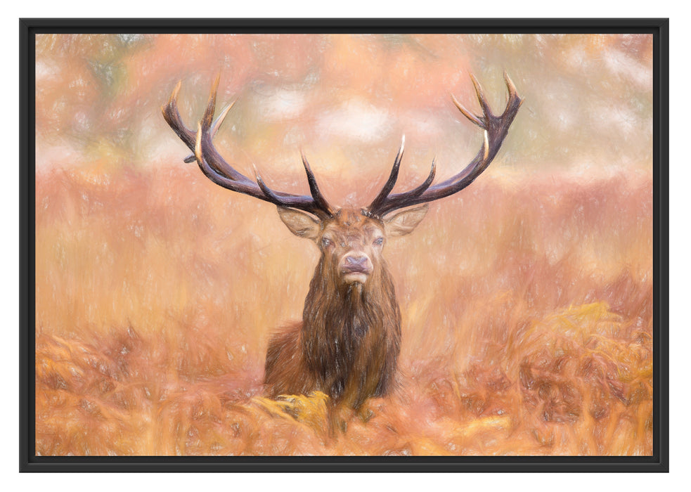 Pixxprint Hirsch im Feld