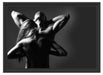 Fitness Paar Kunst B&W Schattenfugenrahmen 55x40