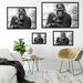 gelangweilter Gorilla Kunst B&W Schattenfugenrahmen Dekovorschlag