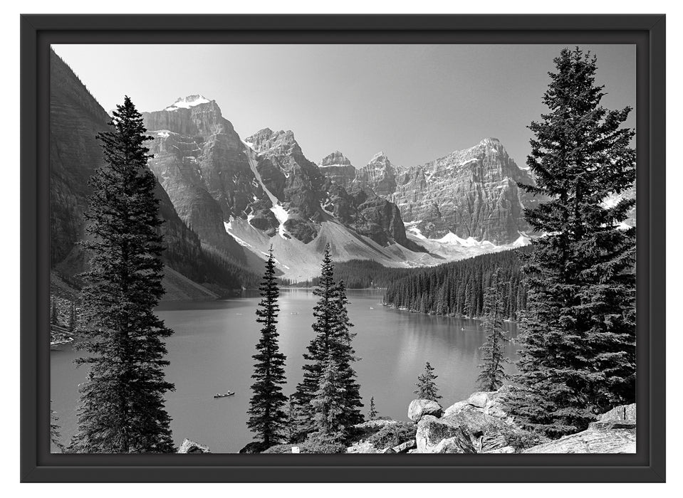 Moraine Lake kanadische Berge Schattenfugenrahmen 55x40