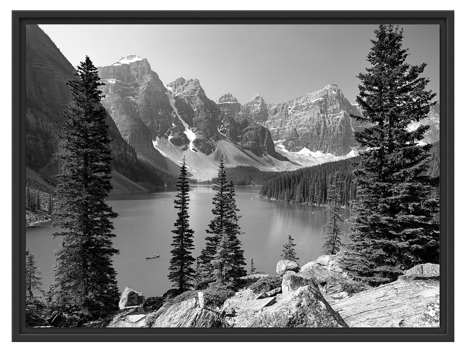 Moraine Lake kanadische Berge Schattenfugenrahmen 80x60