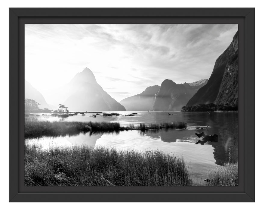 Milford Sound Neuseeland Schattenfugenrahmen 38x30