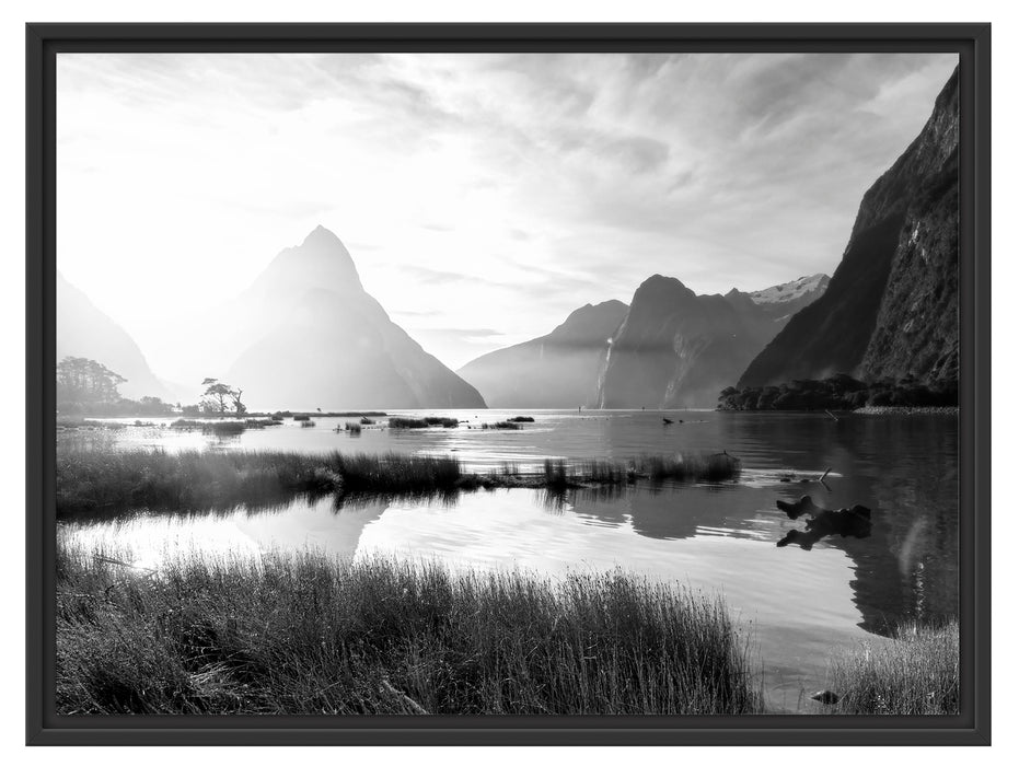 Milford Sound Neuseeland Schattenfugenrahmen 80x60