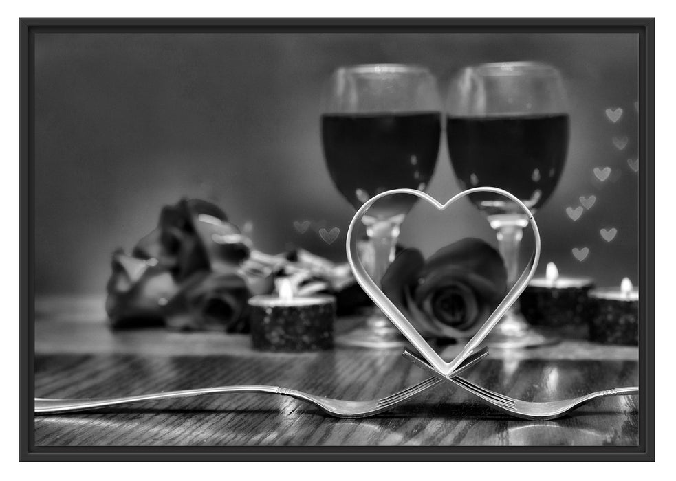 Pixxprint Candle Light Dinner, im Schwebe-Effekt Bilderrahmen