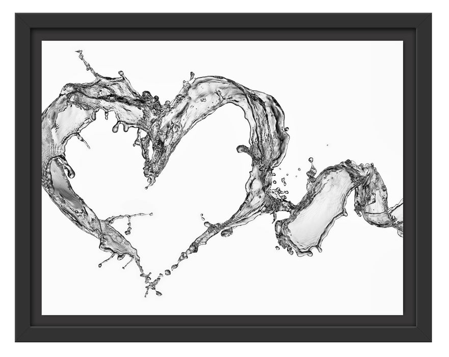Herz aus Wasser Schattenfugenrahmen 38x30