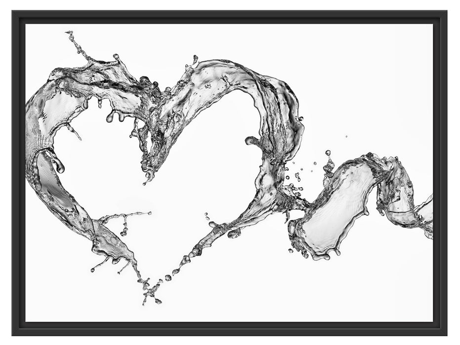 Herz aus Wasser Schattenfugenrahmen 80x60