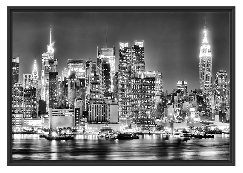 Pixxprint New York City Skyline, im Schwebe-Effekt Bilderrahmen