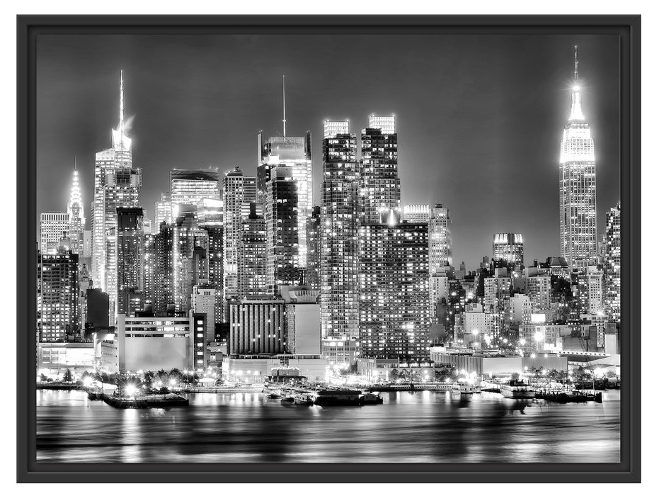 New York City Skyline Schattenfugenrahmen 80x60