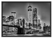 New York City, Skyline bei Nacht Schattenfugenrahmen 100x70