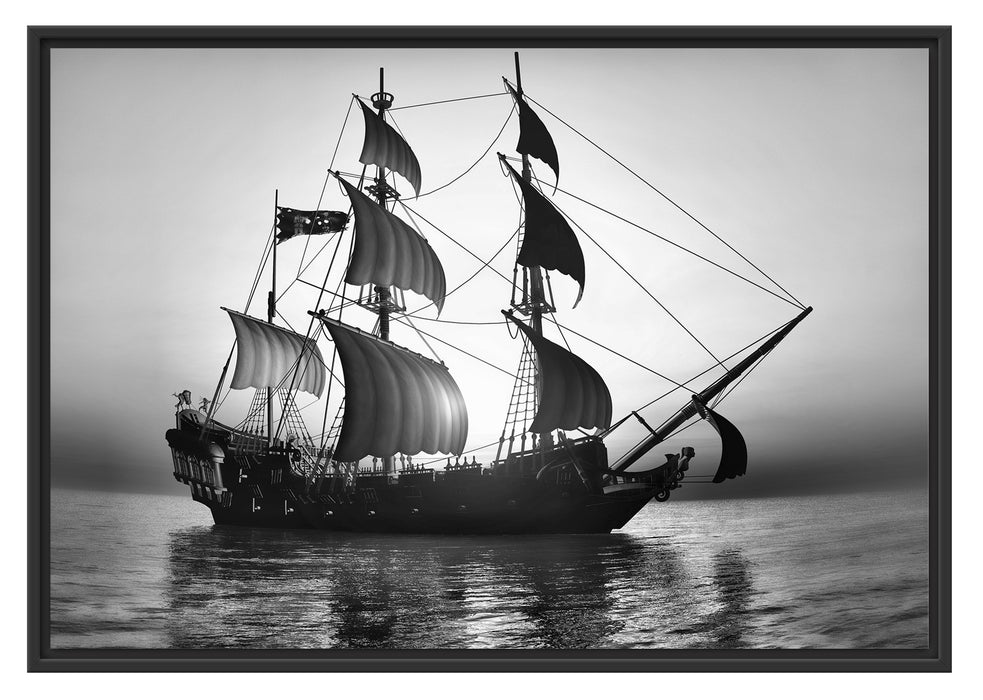 Pixxprint Altes Segelschiff, im Schwebe-Effekt Bilderrahmen