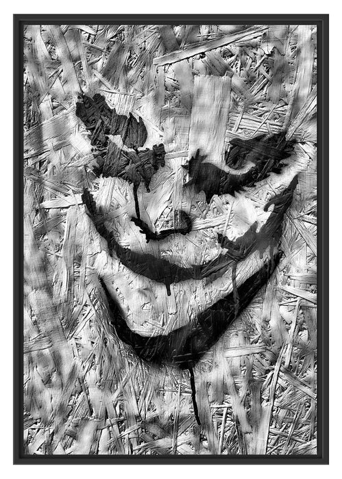 Böser Clown Gesicht Schattenfugenrahmen 100x70