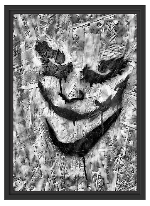 Böser Clown Gesicht Schattenfugenrahmen 55x40