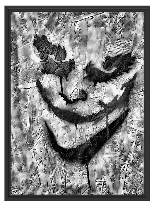 Böser Clown Gesicht Schattenfugenrahmen 80x60