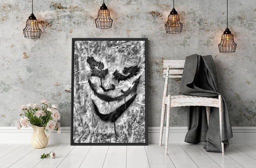 Böser Clown Gesicht Schattenfugenrahmen Wohnzimmer