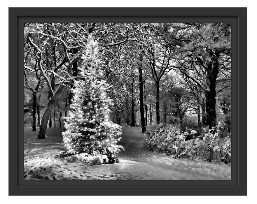 Leuchtender Weihnachtsbaum Schattenfugenrahmen 38x30