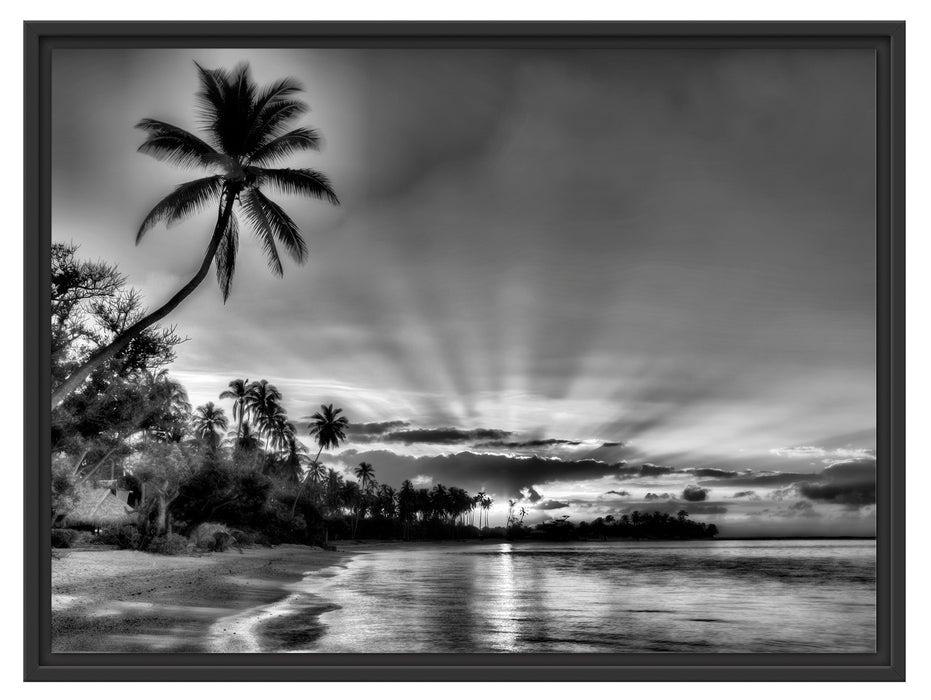 Palmen am Strand Schattenfugenrahmen 80x60