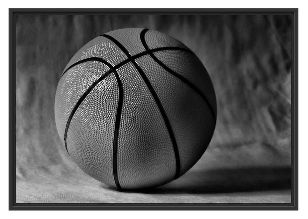 Pixxprint Basketball schwarzer Hintergrund, im Schwebe-Effekt Bilderrahmen