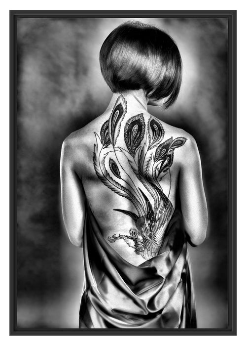 Pixxprint Sexy Dragon Tattoo, im Schwebe-Effekt Bilderrahmen