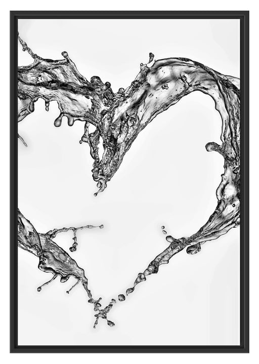Herz aus Wasser Schattenfugenrahmen 100x70