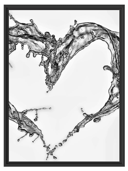 Herz aus Wasser Schattenfugenrahmen 80x60