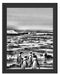 Pinguine am Strand Schattenfugenrahmen 38x30