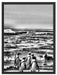 Pinguine am Strand Schattenfugenrahmen 80x60