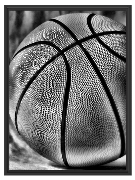 Basketball schwarzer Hintergrund Schattenfugenrahmen 80x60