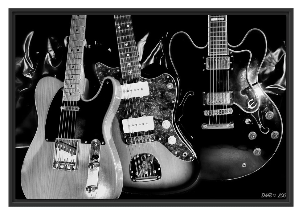 Pixxprint elegante E-Gitarren, im Schwebe-Effekt Bilderrahmen