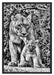 Löwin mit Jungtier Schattenfugenrahmen 100x70