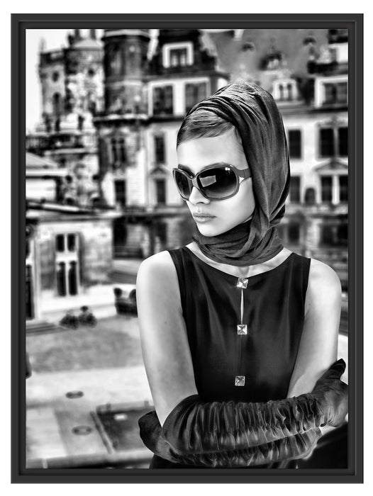 Audrey in Paris Schattenfugenrahmen 80x60