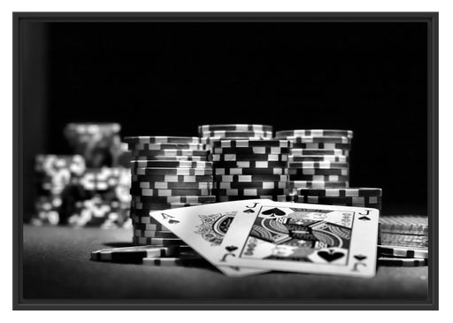 Pokertisch Las Vegas Schattenfugenrahmen 100x70