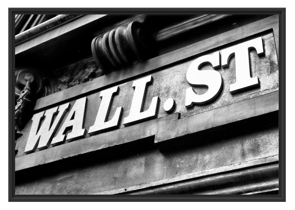 Pixxprint Wall Street in New York, im Schwebe-Effekt Bilderrahmen