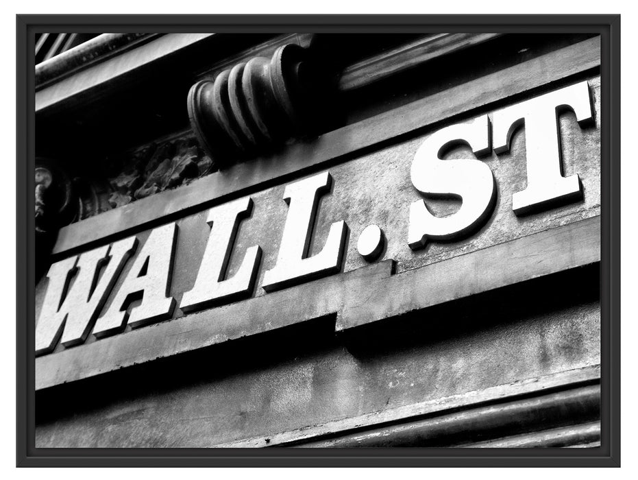 Wall Street in New York Schattenfugenrahmen 80x60