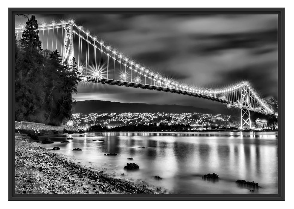 Pixxprint Lions Gate Bridge Vancouver, im Schwebe-Effekt Bilderrahmen