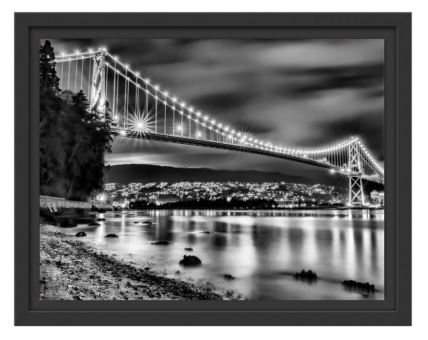 Lions Gate Bridge Vancouver Schattenfugenrahmen 38x30