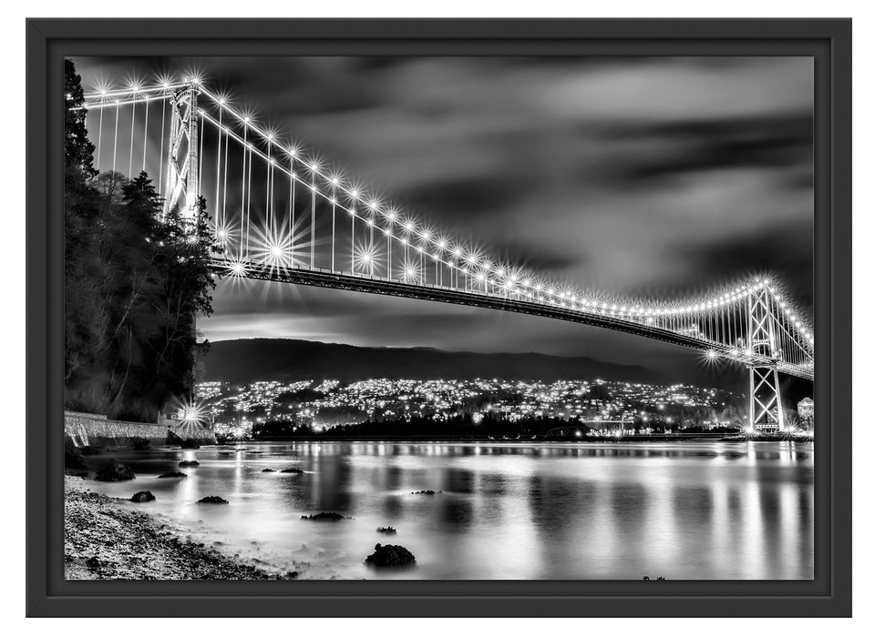 Lions Gate Bridge Vancouver Schattenfugenrahmen 55x40