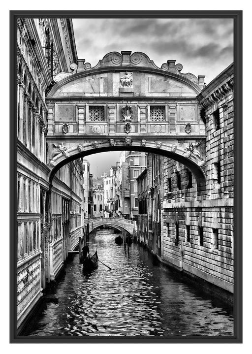 Romantischer Kanal in Venedig Schattenfugenrahmen 100x70