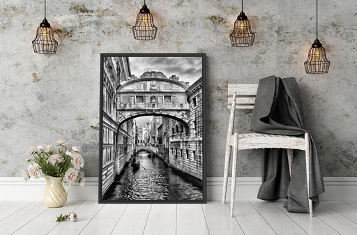 Romantischer Kanal in Venedig Schattenfugenrahmen Wohnzimmer
