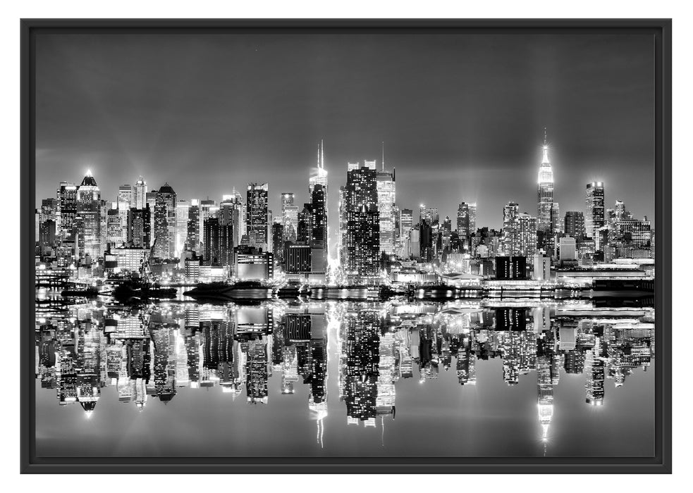 Pixxprint Manhattan Skyline, im Schwebe-Effekt Bilderrahmen