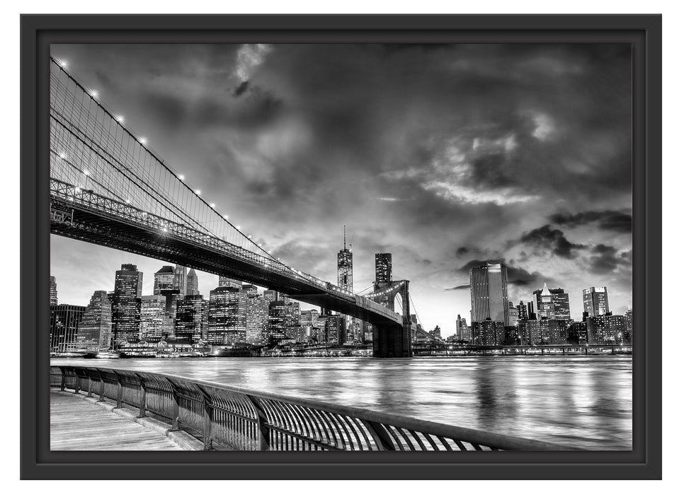 Brooklyn Bridge Park New York Schattenfugenrahmen 55x40