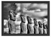 Moai Statuen auf den Osterinseln Schattenfugenrahmen 55x40