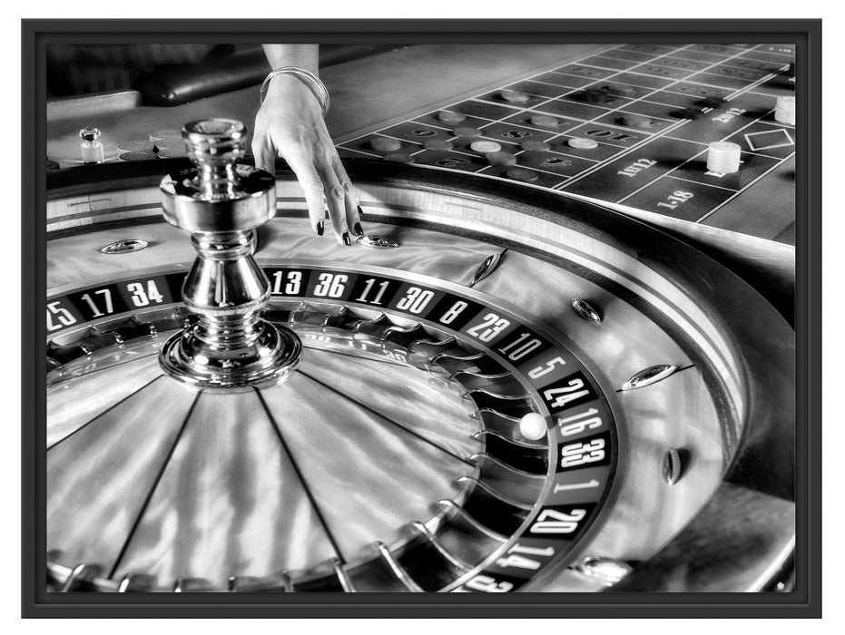 Roulette Tisch in Las Vegas Schattenfugenrahmen 80x60