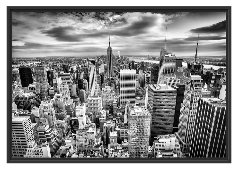 Pixxprint Skyline von New York, im Schwebe-Effekt Bilderrahmen