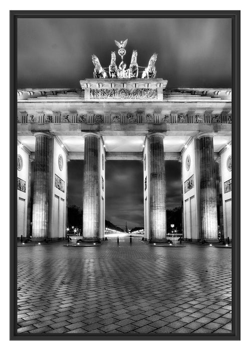 erleuchtetes Brandenburger Tor Schattenfugenrahmen 100x70