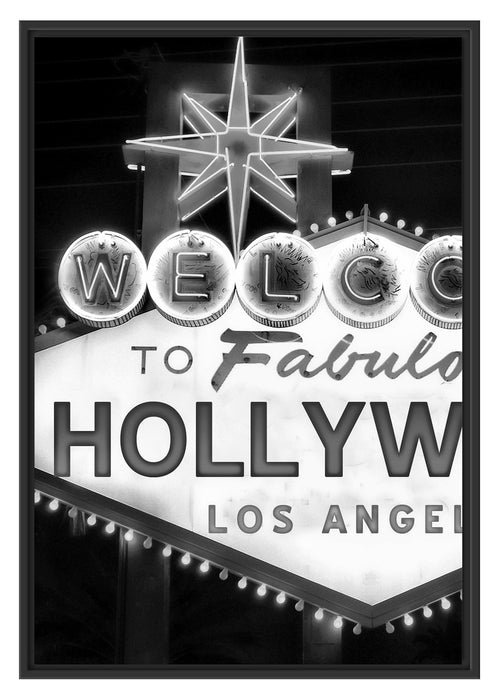 Hollywood Ortseingangsschild Schattenfugenrahmen 100x70