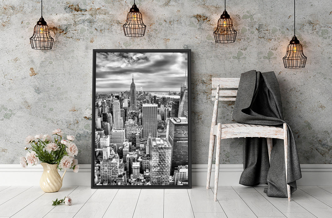 Skyline von New York Schattenfugenrahmen Wohnzimmer